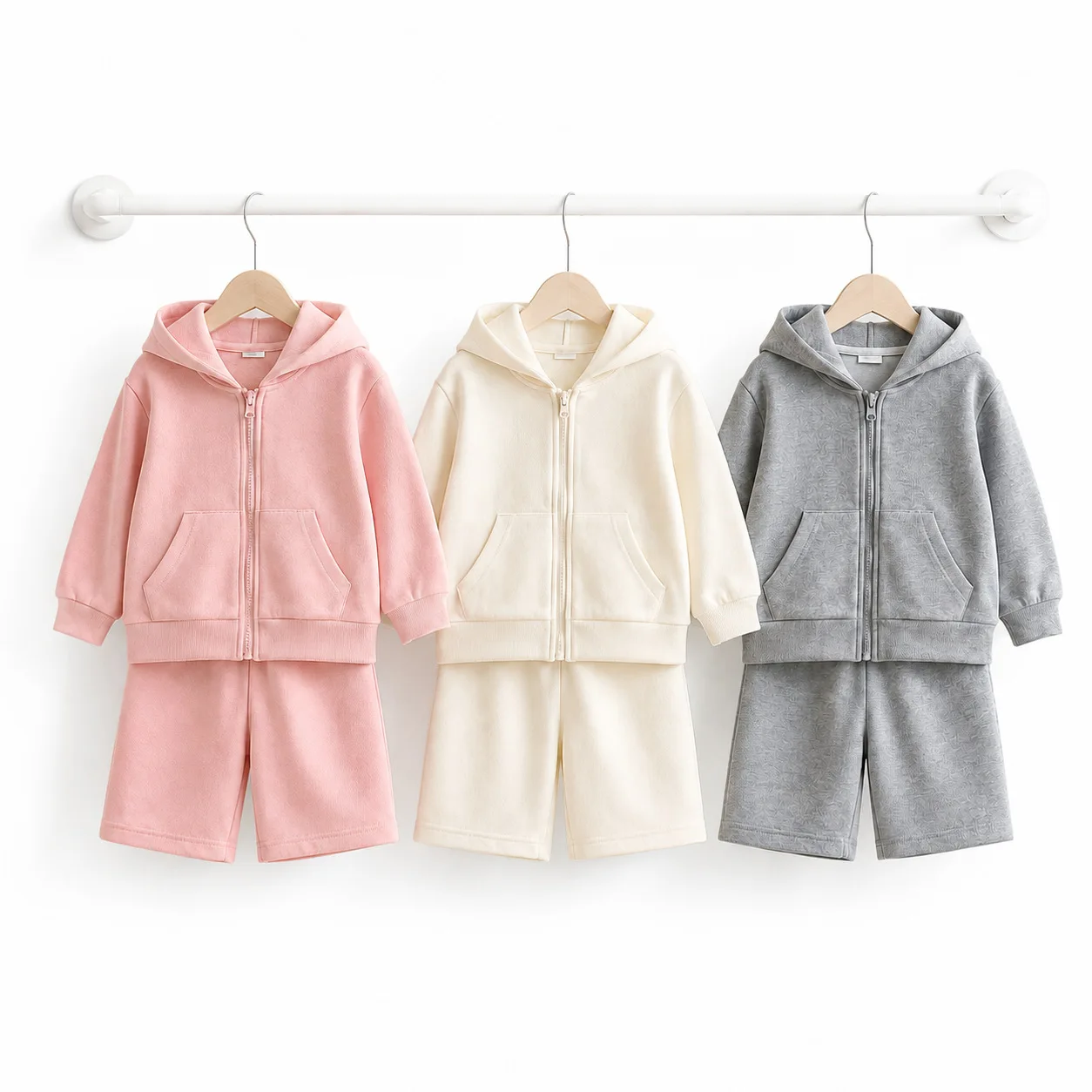 Children Clothing Suits Spring Autumn Girls Long-sleeved Hooded Cardigan Sweatshirt Boys And Girls Sports 2-piece Sets 1-6Years