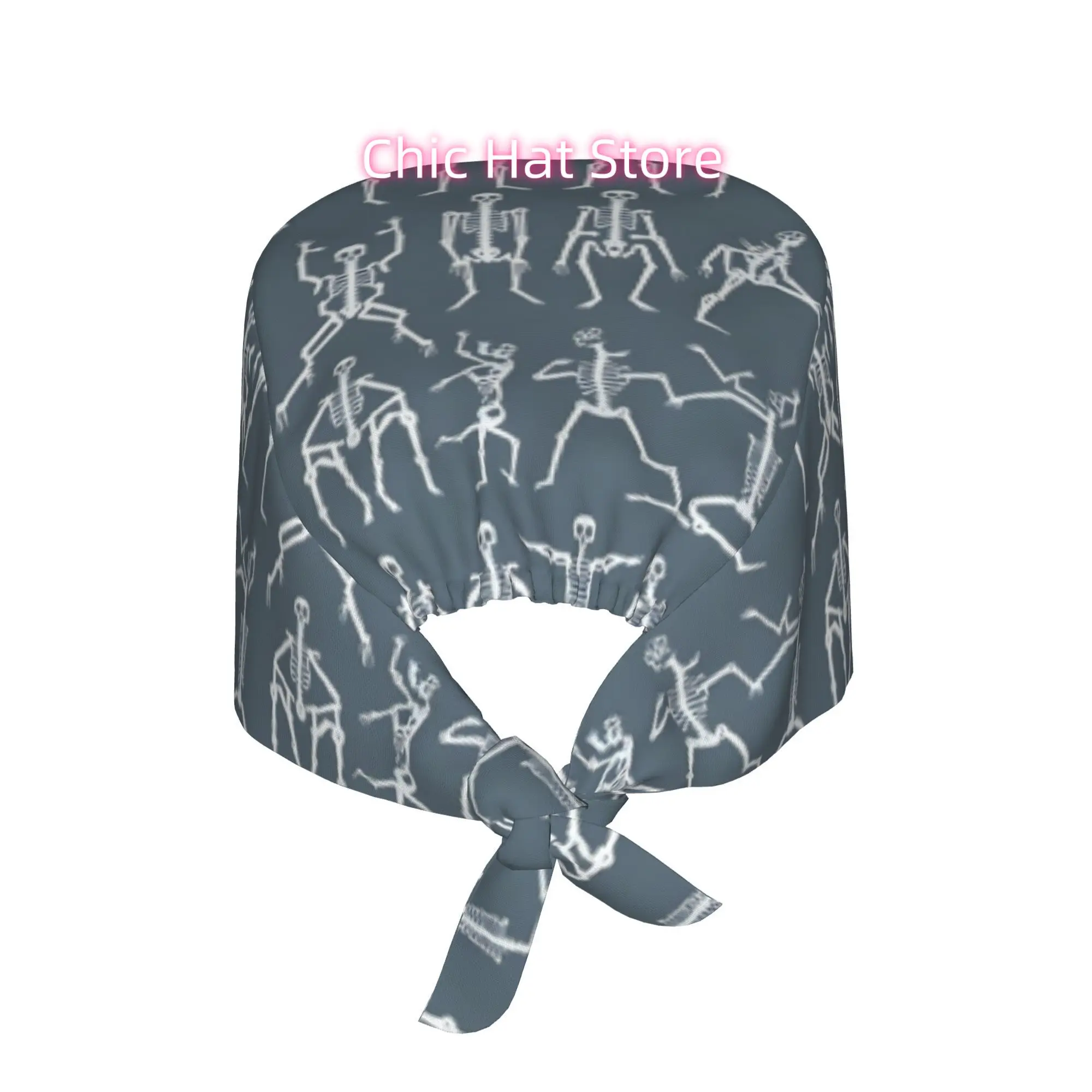 1pc Adorable Skeleton Yoga Unisex Work Cap, Adjustable And Lightweight with a Lace-Up Design, Dust-Resistant, Ideal for Nurses A