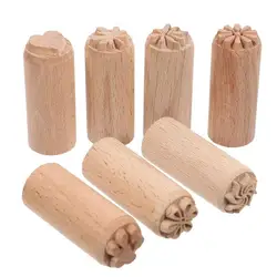 5pcs/7pcs Hand Carved Wood Pottery Tools Stamps Natural Wood Stamps For DIY Clay Pottery Printing Blocks Clay Tool