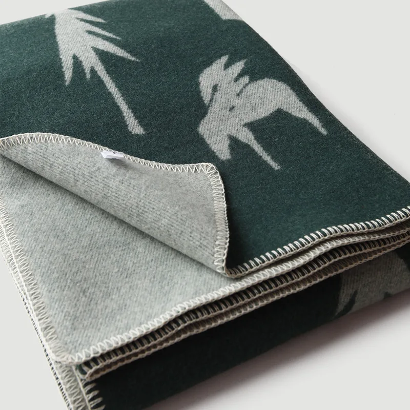 Forest Series Double-sided Jacquard Wool Cashmere Blanket Home Travel Car Warmth Protection Blanket Shawl Hotel Aircraft Blanket