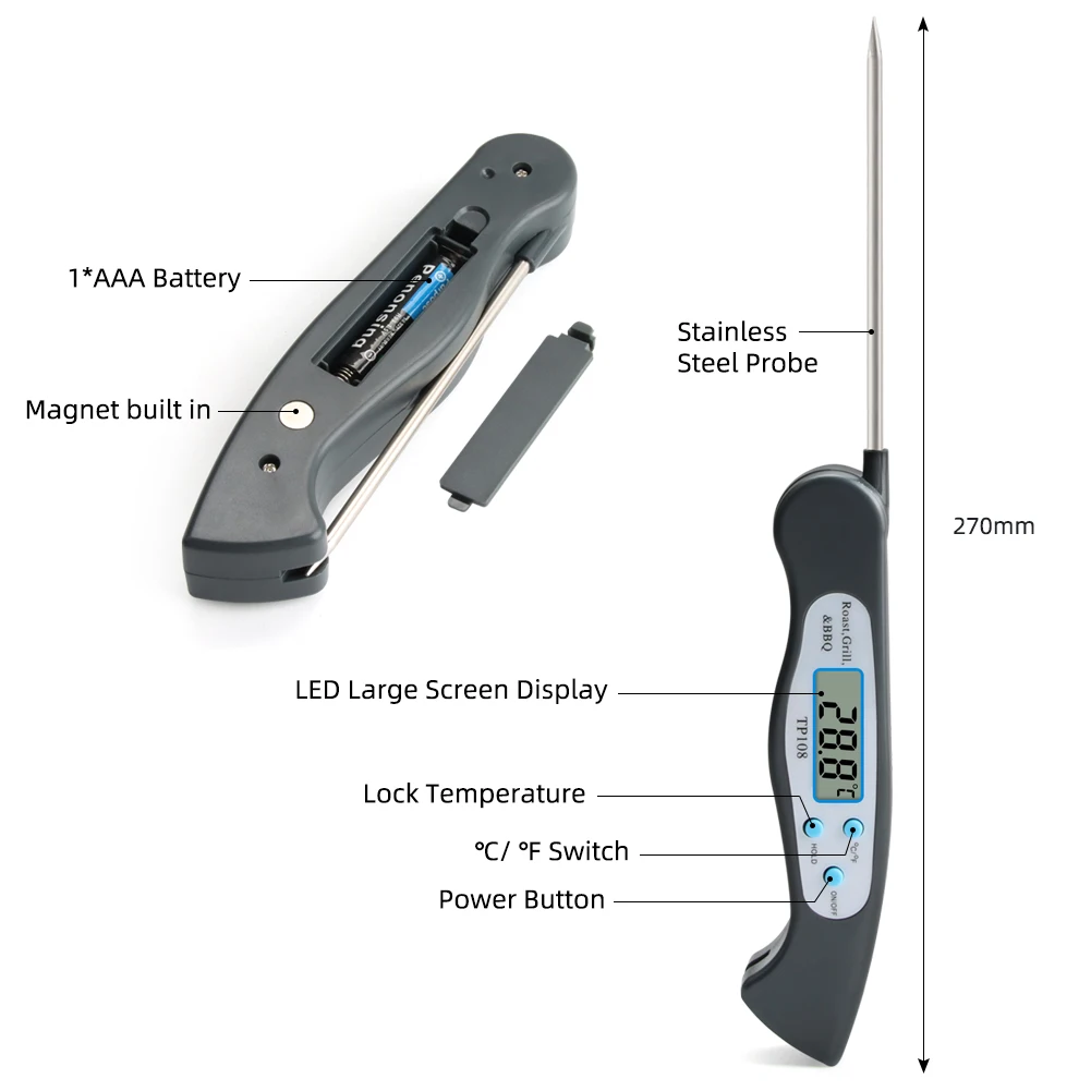Digital Cooking Food Probe Meat BBQ Thermometer -50C~ + 300C