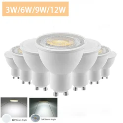 1/2/4/6 Uds foco LED GU10 AC220V sin parpadeo luz blanca cálida 3W 5W 6W 7W 8W reemplazable 20W 30W50W lámpara halógena