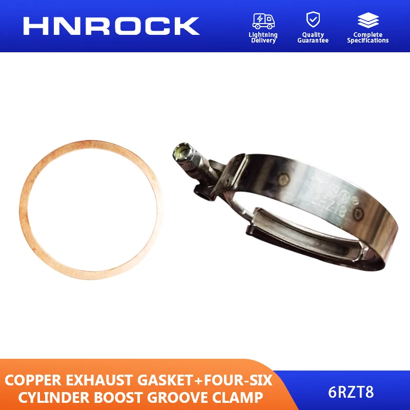 NEW HNROCK Copper Exhaust Gasket, Grooved Coupling for Four - and Six - Cylinder Turbocharged Engines 6RZT8, Dongfanghong YTO Tr