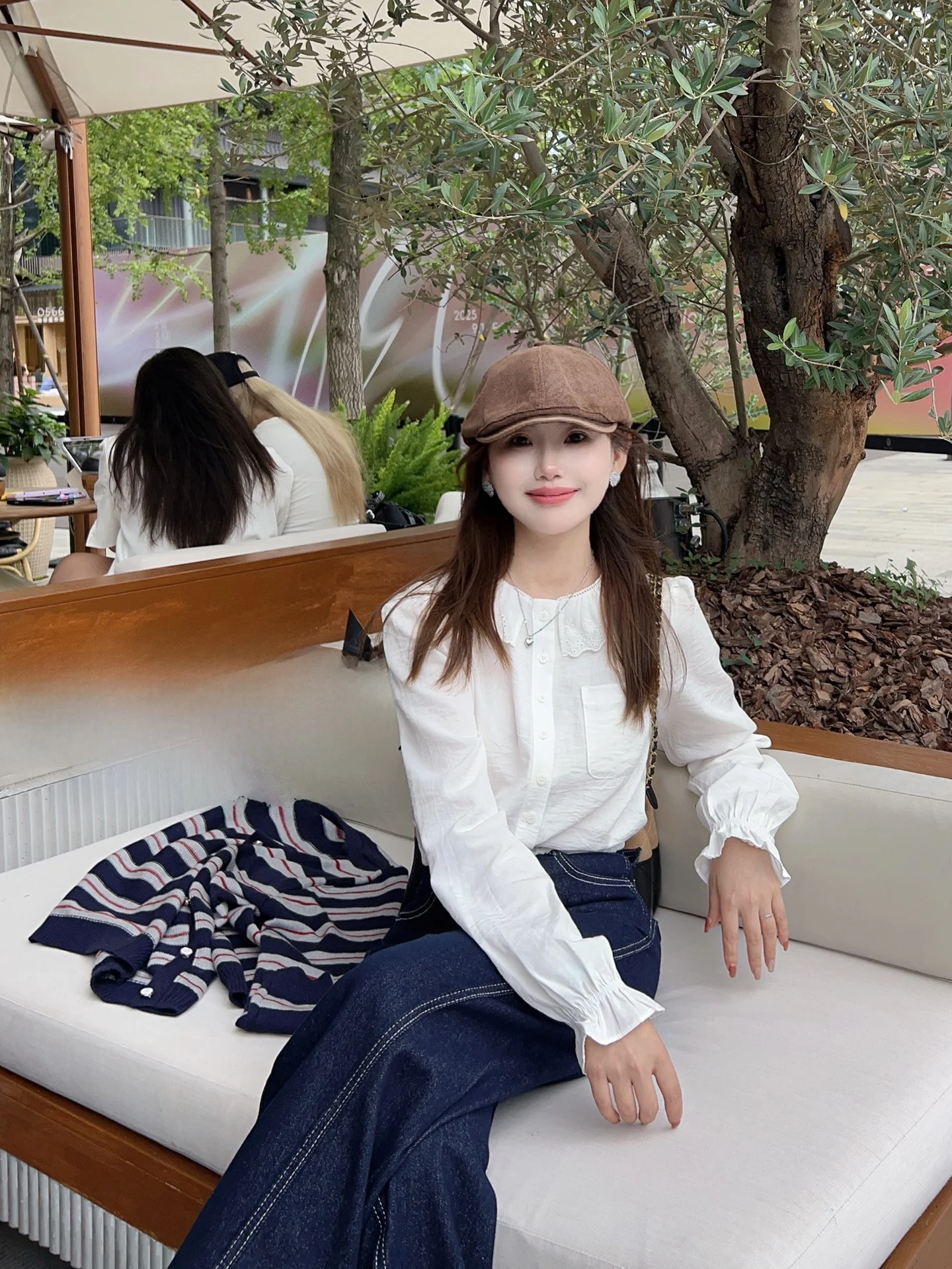 

Милая женская модная блузка из чистого хлопка с длинными рукавами, воротником-стойкой и эластичной талией, укороченная, для весны и осени