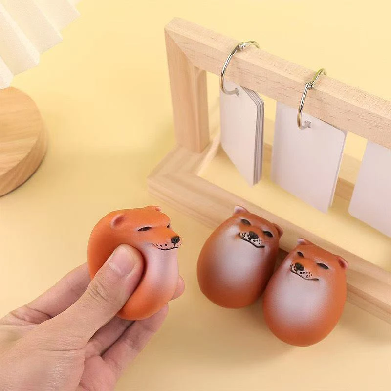 Mainan Fidget Licin Telur Anjing Shibako Kreatif Dekorasi Meja Bentuk Telur Realistis Mainan Sensorik Rebound Lambat PU Persatuan Anjing & Telur Shiba Inu