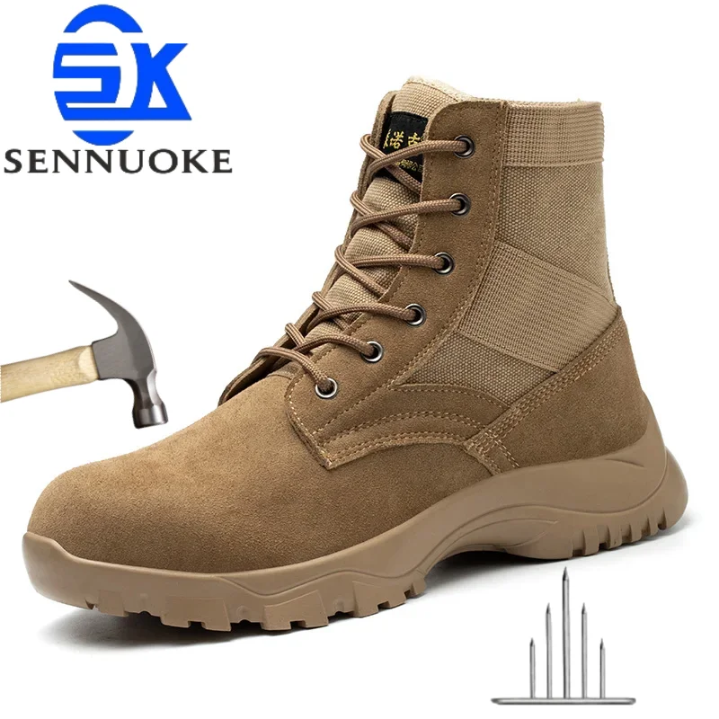 Safety Shoes Safety Boots Man SteelToe Cap for Work Lightweight Safety Tennis  Industrial Security-Protection