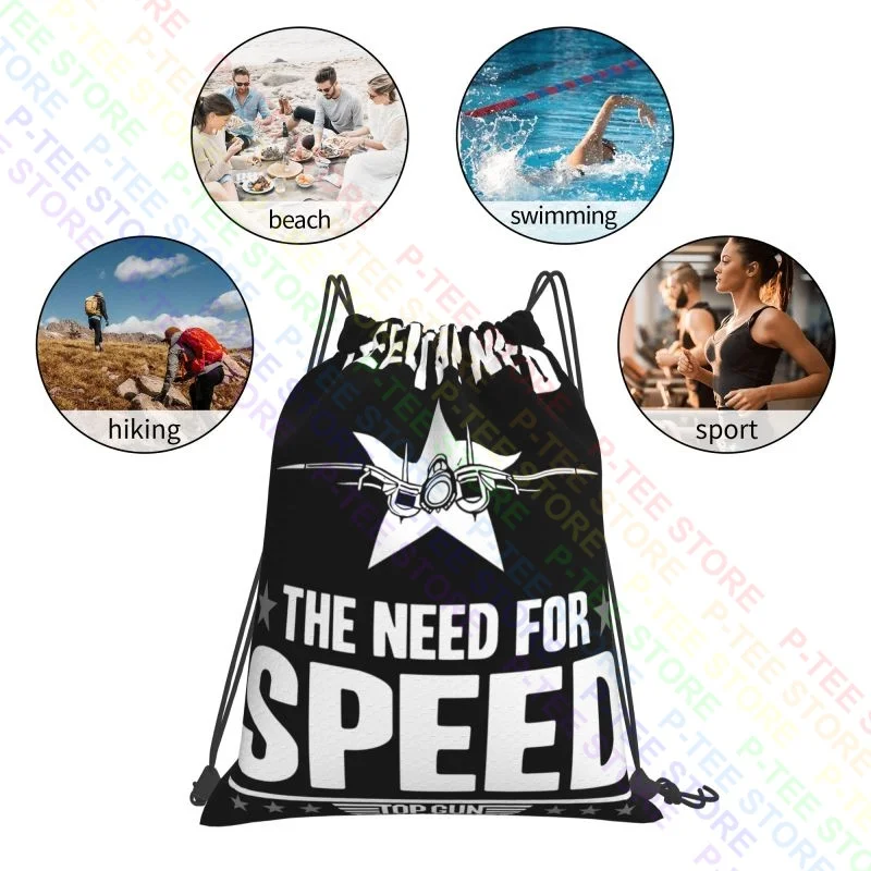 Top Gun I Feel The Need For Speed Stars Movie F14 Tomcat Maverick 01 Drawstring Bags Gym Bag Fashion 3d Printing