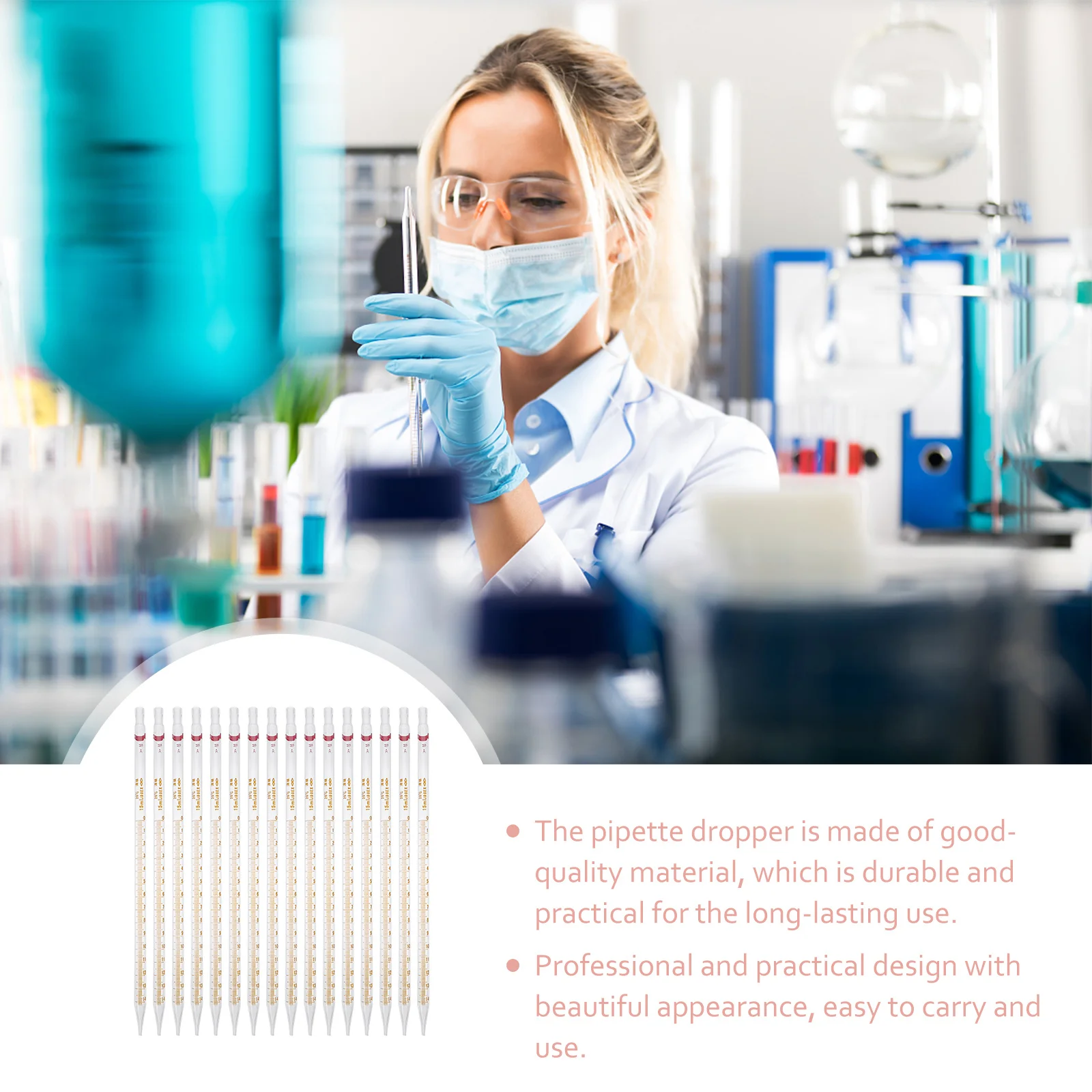 

20Pcs Glass Graduation Pipette Droppers Accurate Measurement Laboratory Tool Durable Easy Use Pipette Dropper Laboratory Dropper