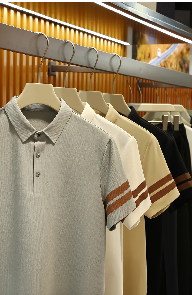 

Итальянский роскошный Sl Glue Proc Summer Men's High End Qui Dry Breathable ort Sve irt Trendy Busin Casua...