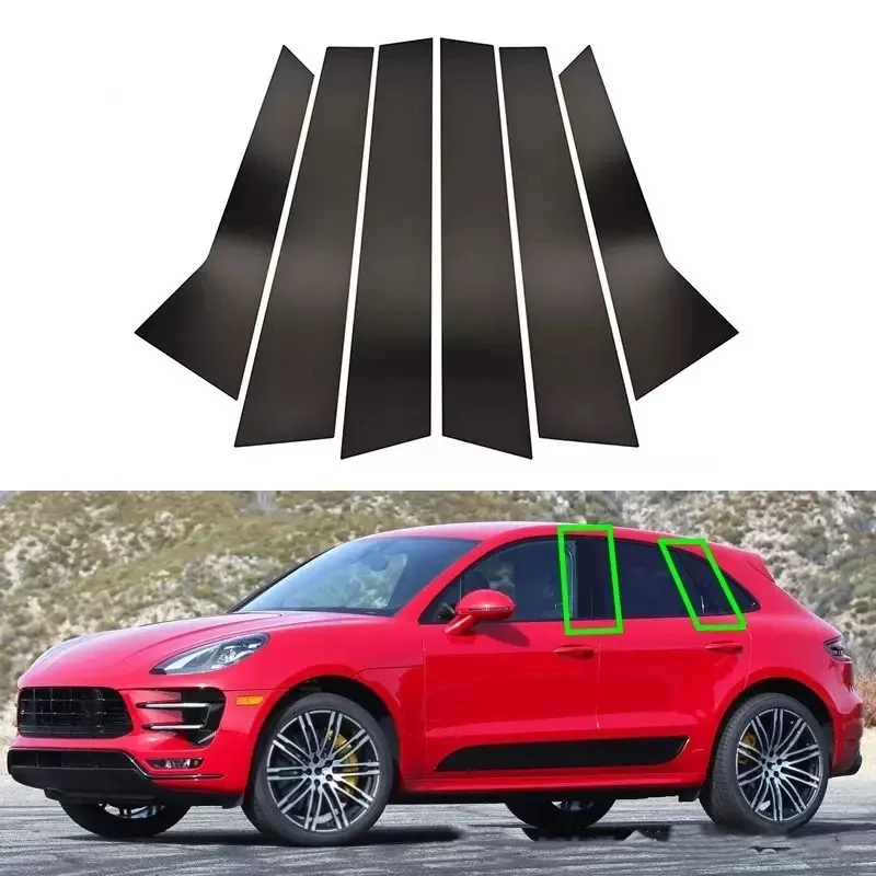 

Для Porsche Macan 2014 2015 2016 2017 2018 2019-2024 Автомобильная центральная средняя колонна, накладки на окна ПК, украшения, полоса стойки B C