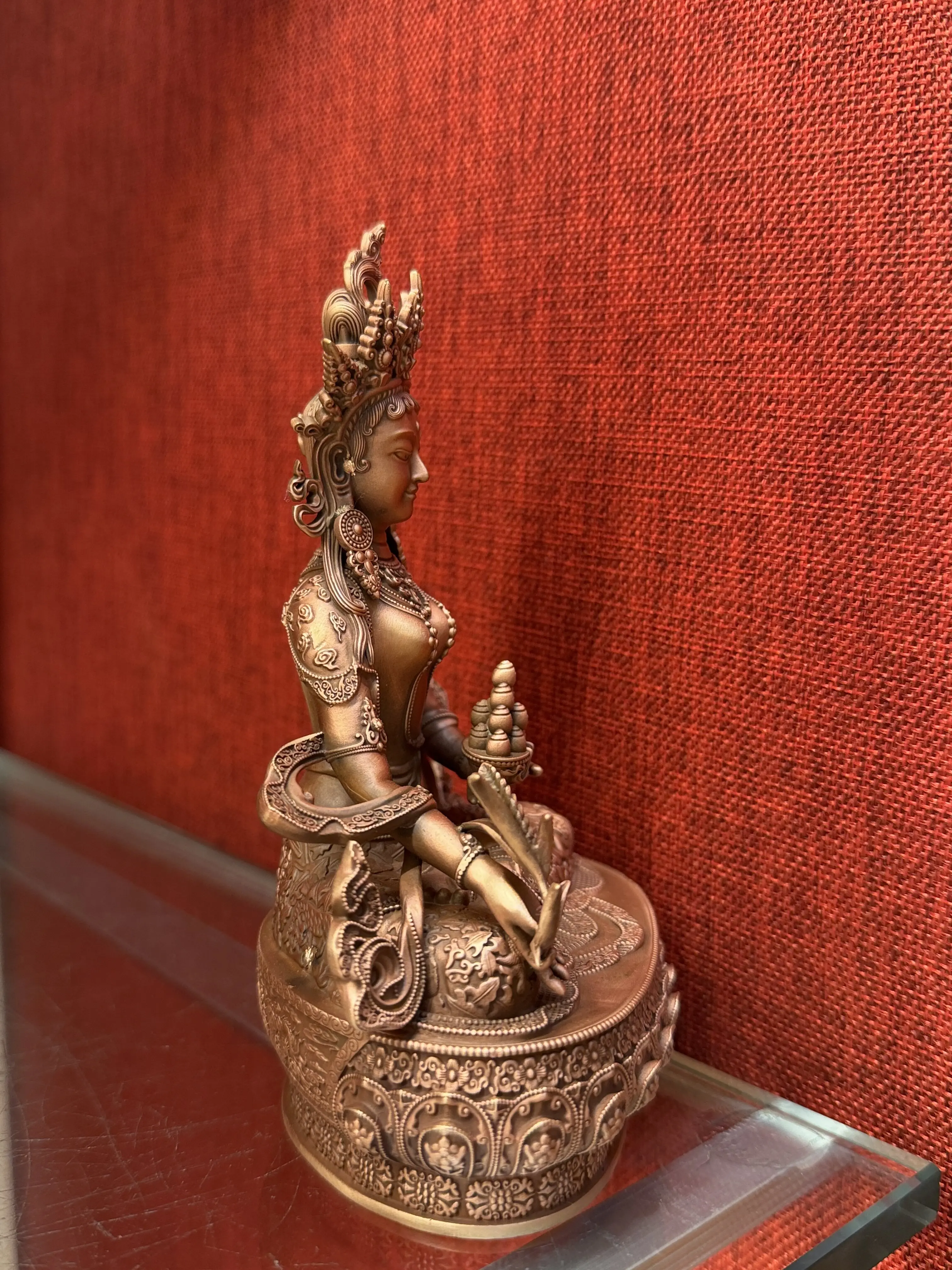 Caixu Buddha Mother 15cm pure copper boutique Buddha statue