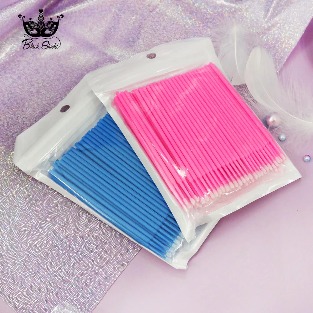 100Pcs/Bag Disposable MicroBrush Eyelashes Extension Individual Lash Removing Swab Micro Brush For Eyelash Extension Tools