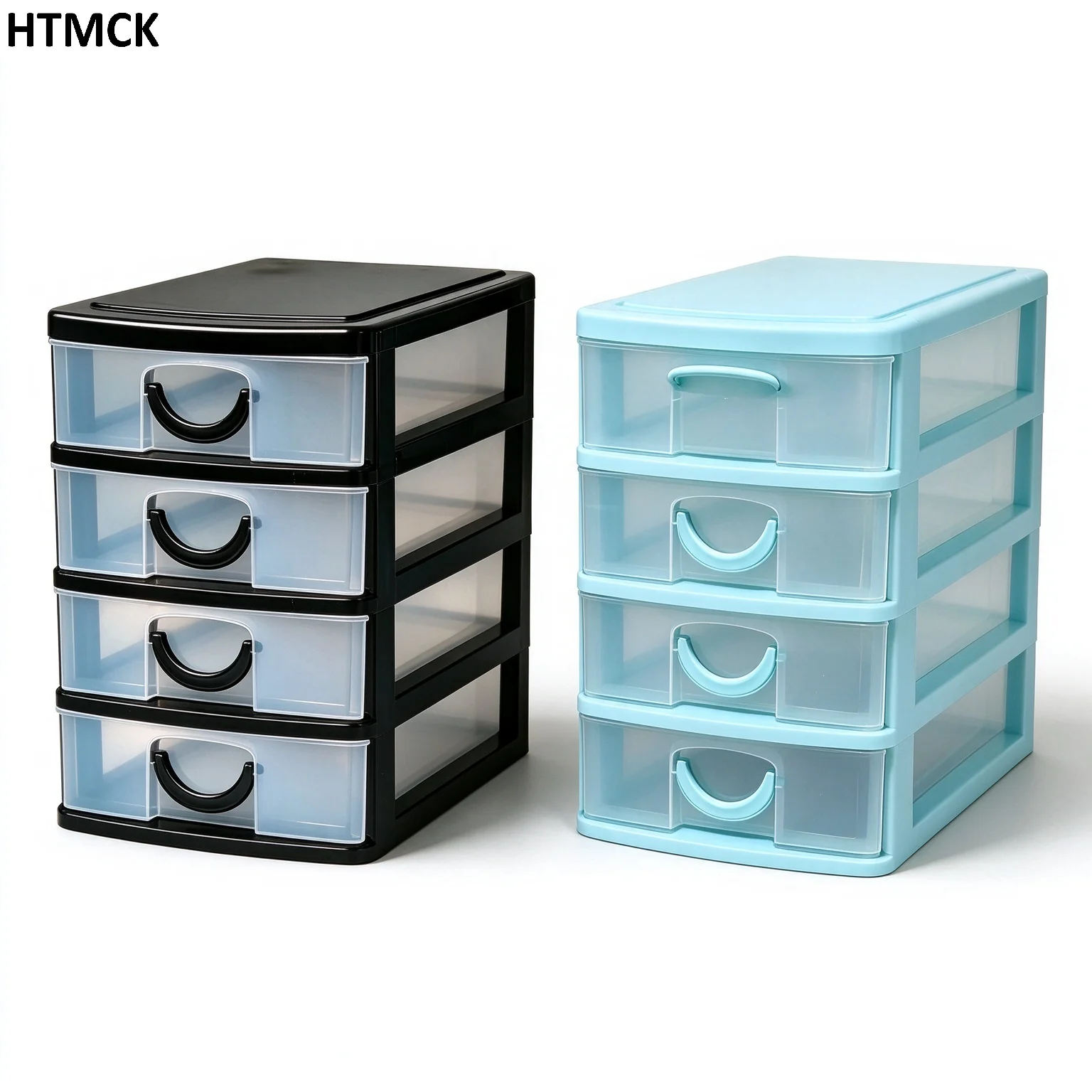 HTMCK 4 Layers Plastic Drawer Storage Box, Desktop Cosmetic Organizer, Multi-functional Wardrobe Locker, Home Office Stationery