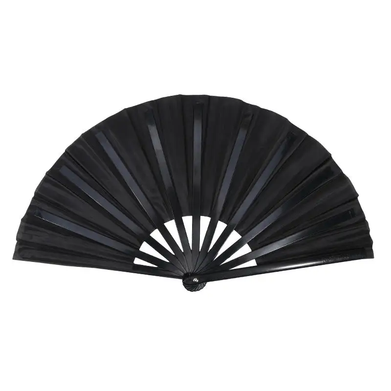 Chinese Style Solid Folding Fan Cloth Blank Plastic Handheld Fan Antiquity Taichi Dance Performance Morning Exercise Accessories