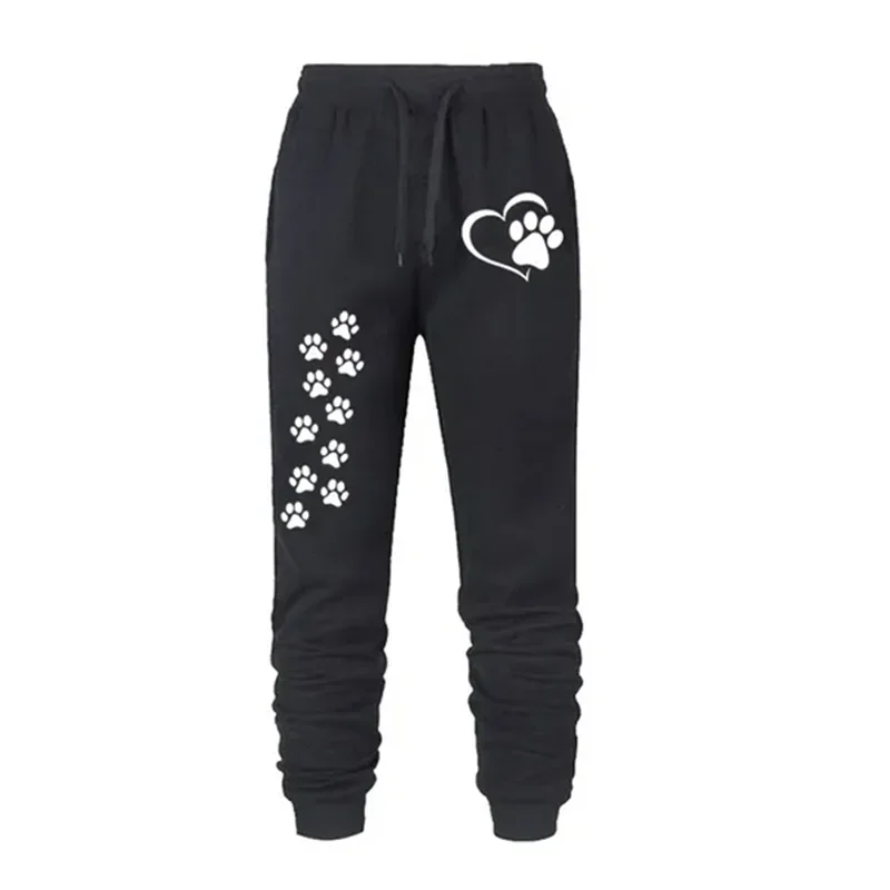 Cute Cat Claw Print Womens Sweatpants Elastic Waist Casual Outdoors Jogging Pants High Quality Fashion Versatile Sport Trousers