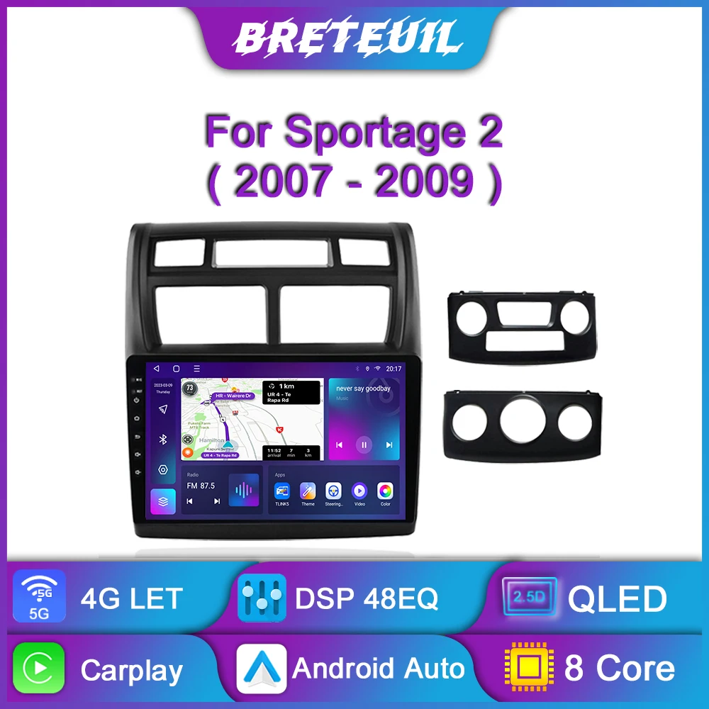 

For Kia Sportage 2 2007 2008 2009 Android Car Radio Multimedia Video Player Navigation GPS Carplay QLED Touch Screen Auto Stereo