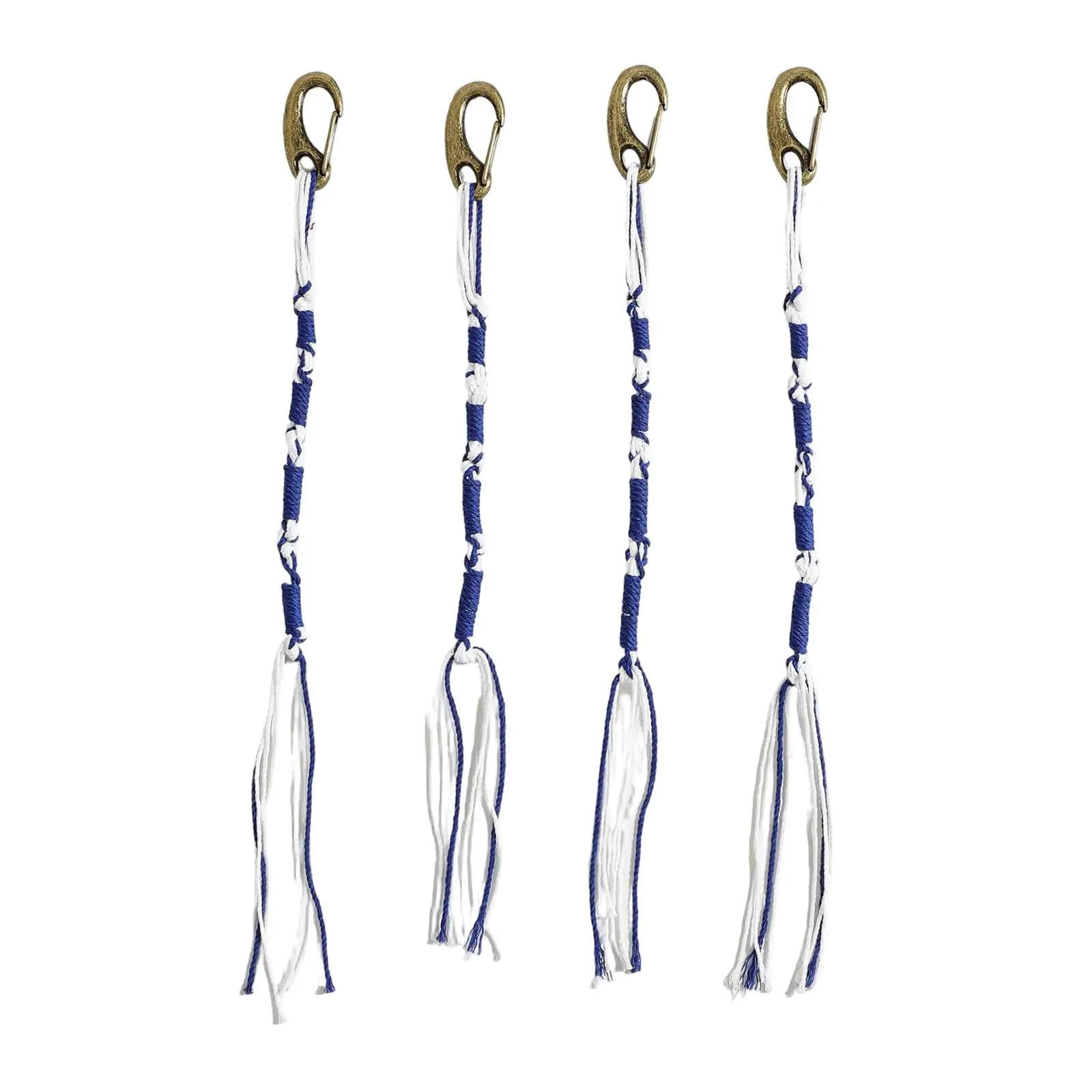 4Pcs Jewish Traditional Tzitzits Set with Hanging Hooks, Blue and White Tassel Hanging Ornaments for Men Women