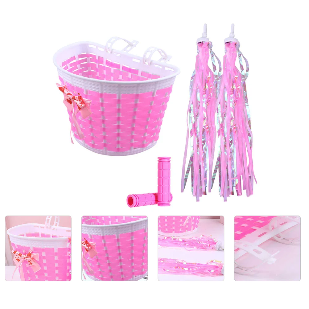 

Hamper Scooter Streamers Kids Bicycles Basket Bike Accessories Bright Childlike Design Quality Simple Decoration