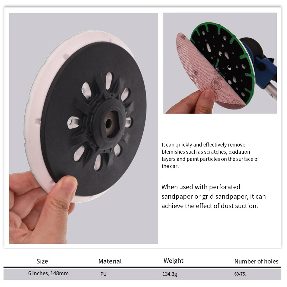 

6-in 48hole Electric Sandpaper Polishing Disc Suitable 1pcs Power Tool Used With Perforated Sandpaper Or Sand