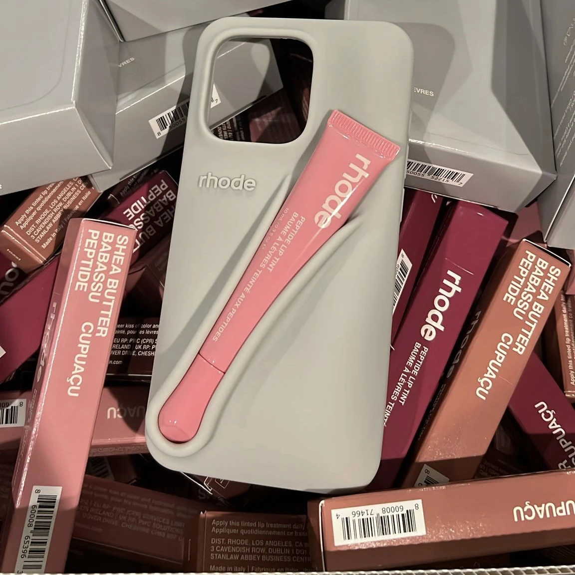 Rhode Lipstick Lip Holder Soft Silicone Phone Case for IPhone 16 15 14 13 12 11 Pro Max Plus IPhone16 15Pro Lipgloss Stand Cover