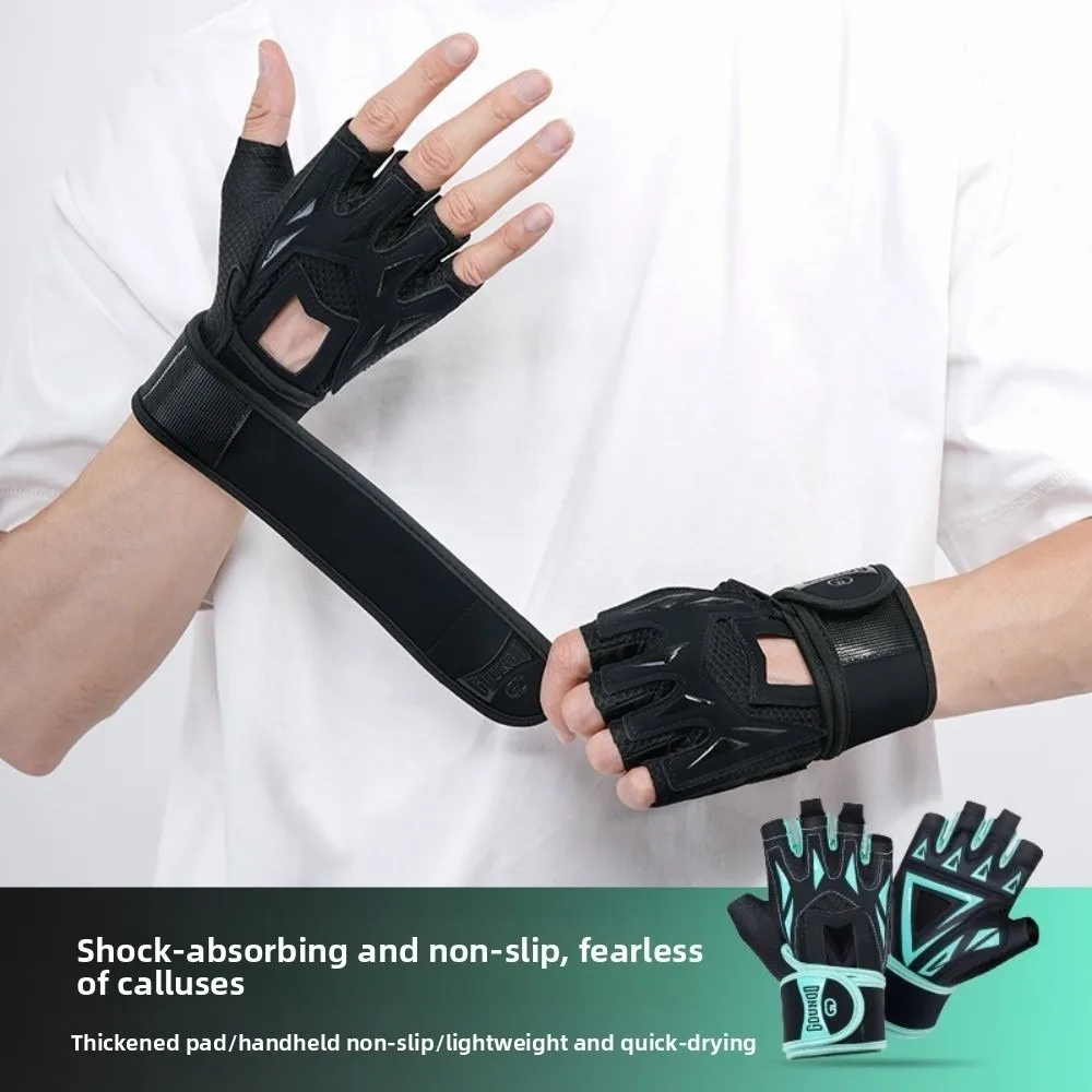 Rękawice rowerowe fitness odporne na ścieranie, ochraniacze na nadgarstki, amortyzujące rękawice do podnoszenia ciężarów, profesjonalne antypoślizgowe