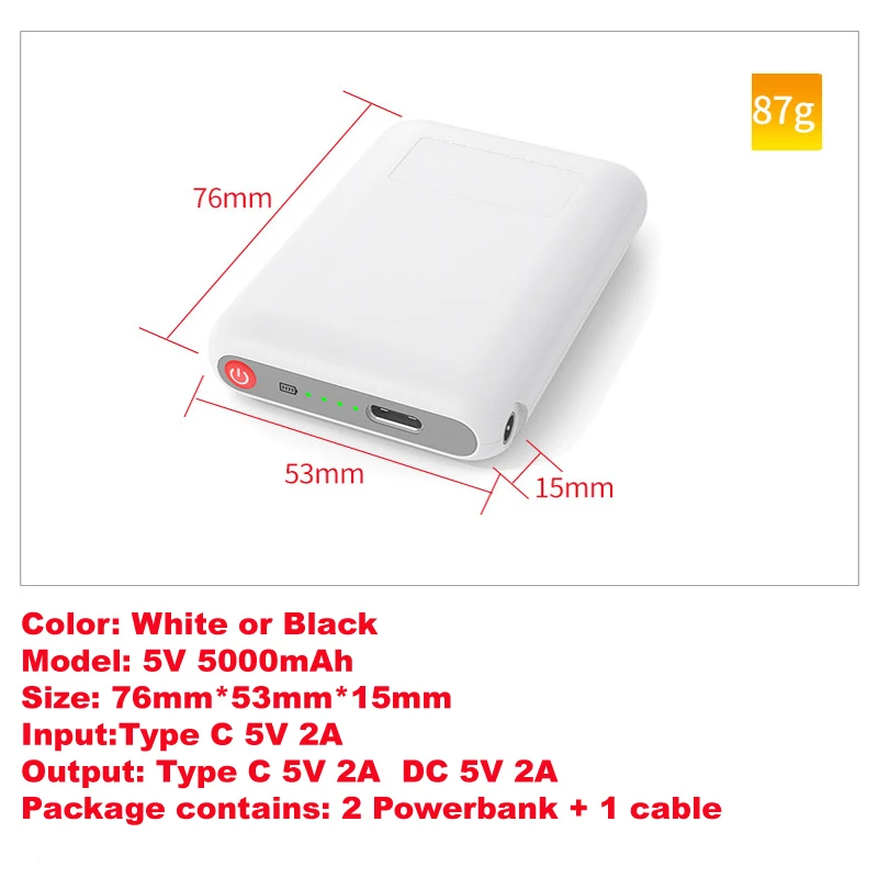 Powerbank 5V 5000mAh Per Scarpe E Guanti Riscaldati: Caldo Ovunque Tu Vada!