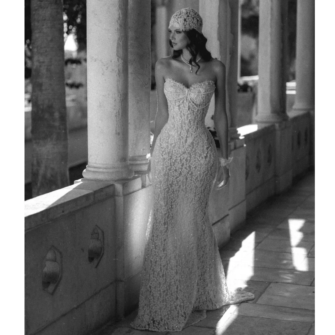 

Exquisite Mermaid Wedding Dresses Lace Sequins Bohemian Bridal Gown Sweetheart Beading Luxury robe de mariée Customized