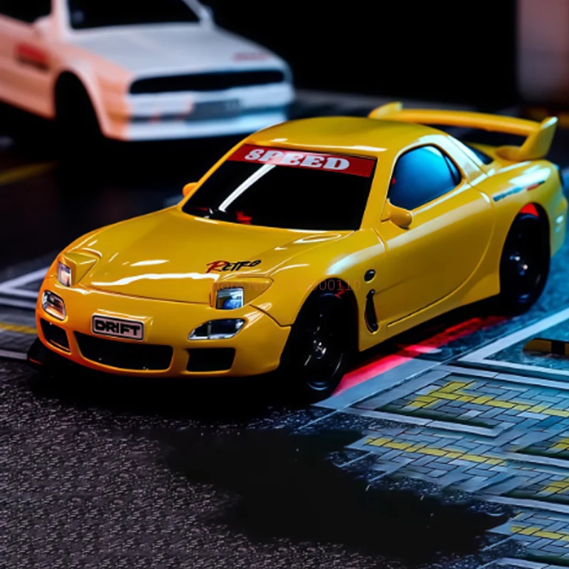 Mini coche de derrape Rc a escala completa 4wd, coche de Control remoto de escritorio, dirección Flexible con coches de juguete Speci para niños, regalos de navidad, 1/43