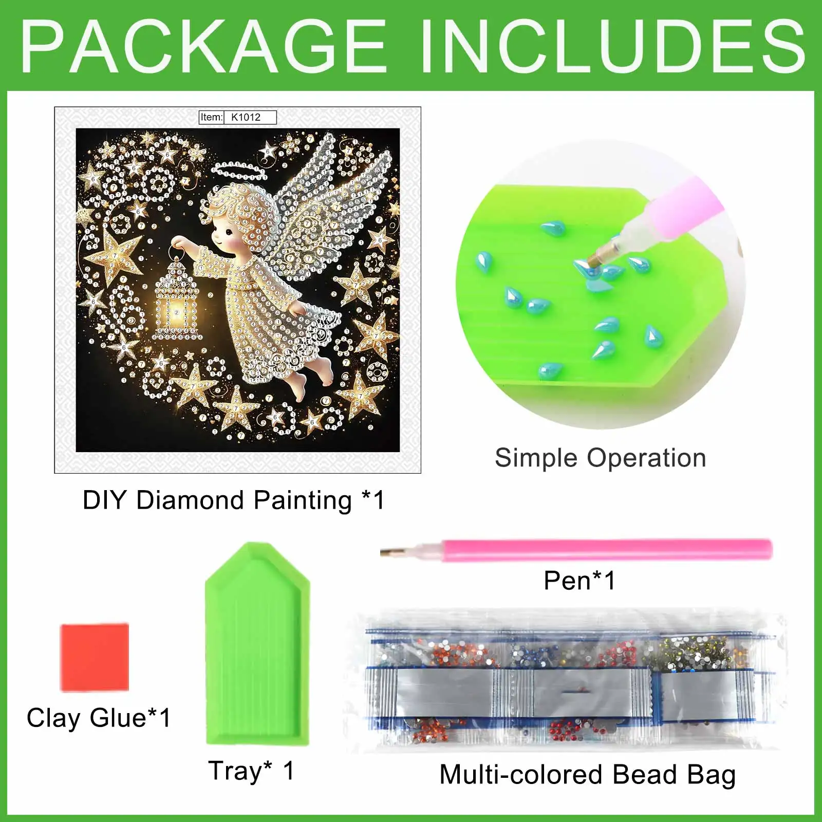 Angel Special Shape Diamond Art Painting Kit for Adult Beginner,Crystal Diamond Special Shape Kit for Home Wall Decoration Gift view 3