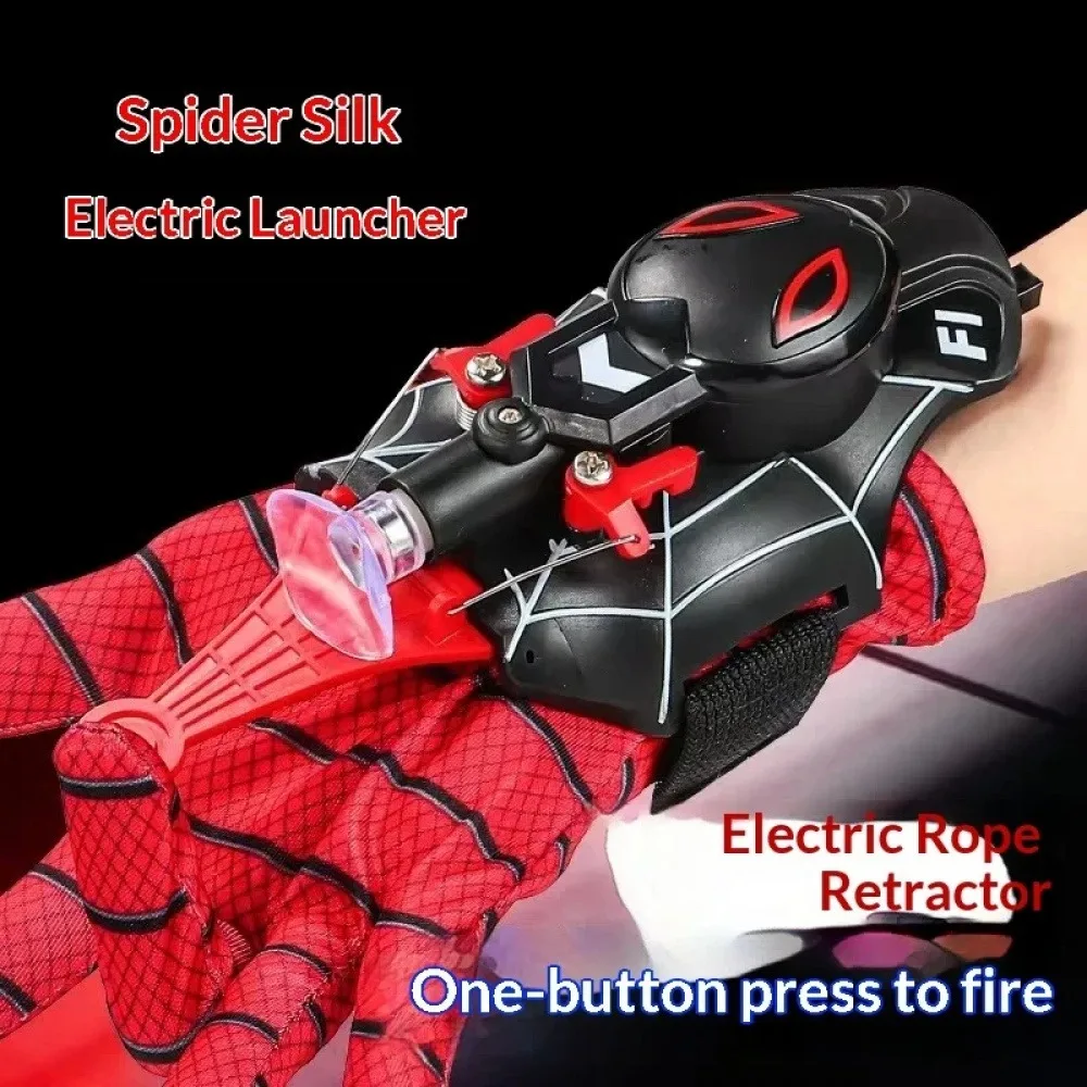 Generic Spider Web Shooter Automatic Retractable Electric Wrist Launcher Cosplay Prop For Adult Role Play Gift