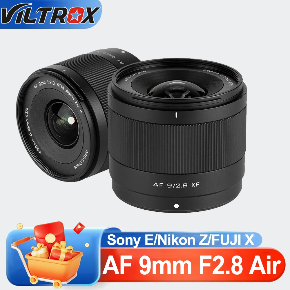 VILTROX 9mm F2.8 Air AF Lens APS-C Camera Lens for Sony E-Mount A6400 A6600 ZV-E10 Fuji XF-Mount X-T50 X100VI Nikon Z Z50 Z30