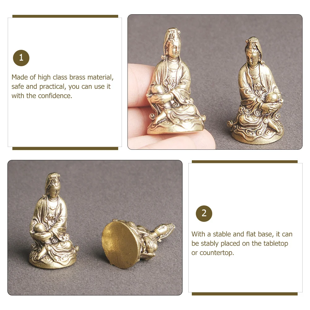 

2pcs Brass Statue Style Handcrafted Buddha Decor For Home Temple Desk Decorations For Home Indoor Adornment