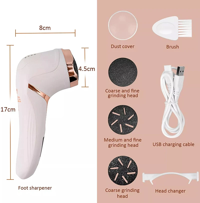 Oplaadbare elektrische voetrasp Elektrische pedicure-voetschuurmachine IPX7 Waterdicht Elimineert voeten dode huid