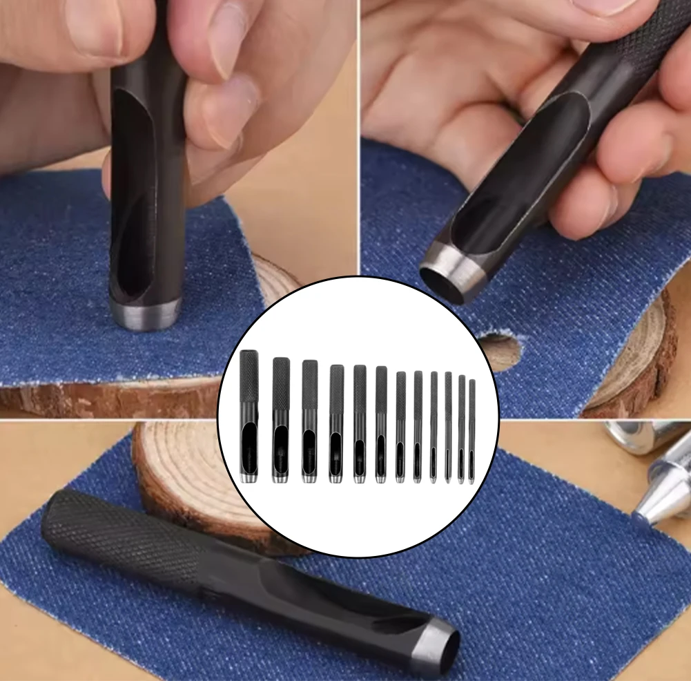 

2pcs Circular Punching Machine For Leather Craft Hollow Hole Punch Set 1-10mm For Belt Watch Band Gasket Rubber And Plastic