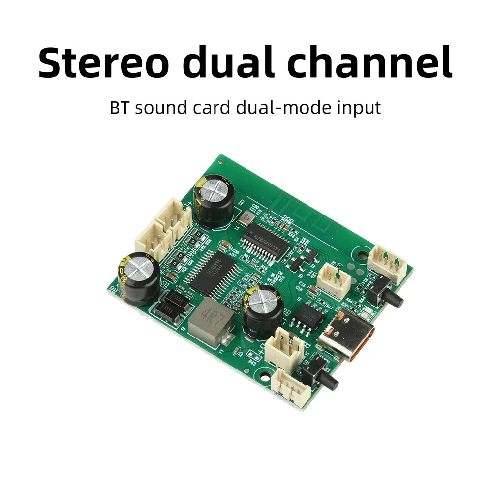 TWS Amplifier Board Bluetooth 5.1 Stereo Dual Channel 2*10W DC5V/3.7V Adjustable Rechargeable for DIY Speaker Projects