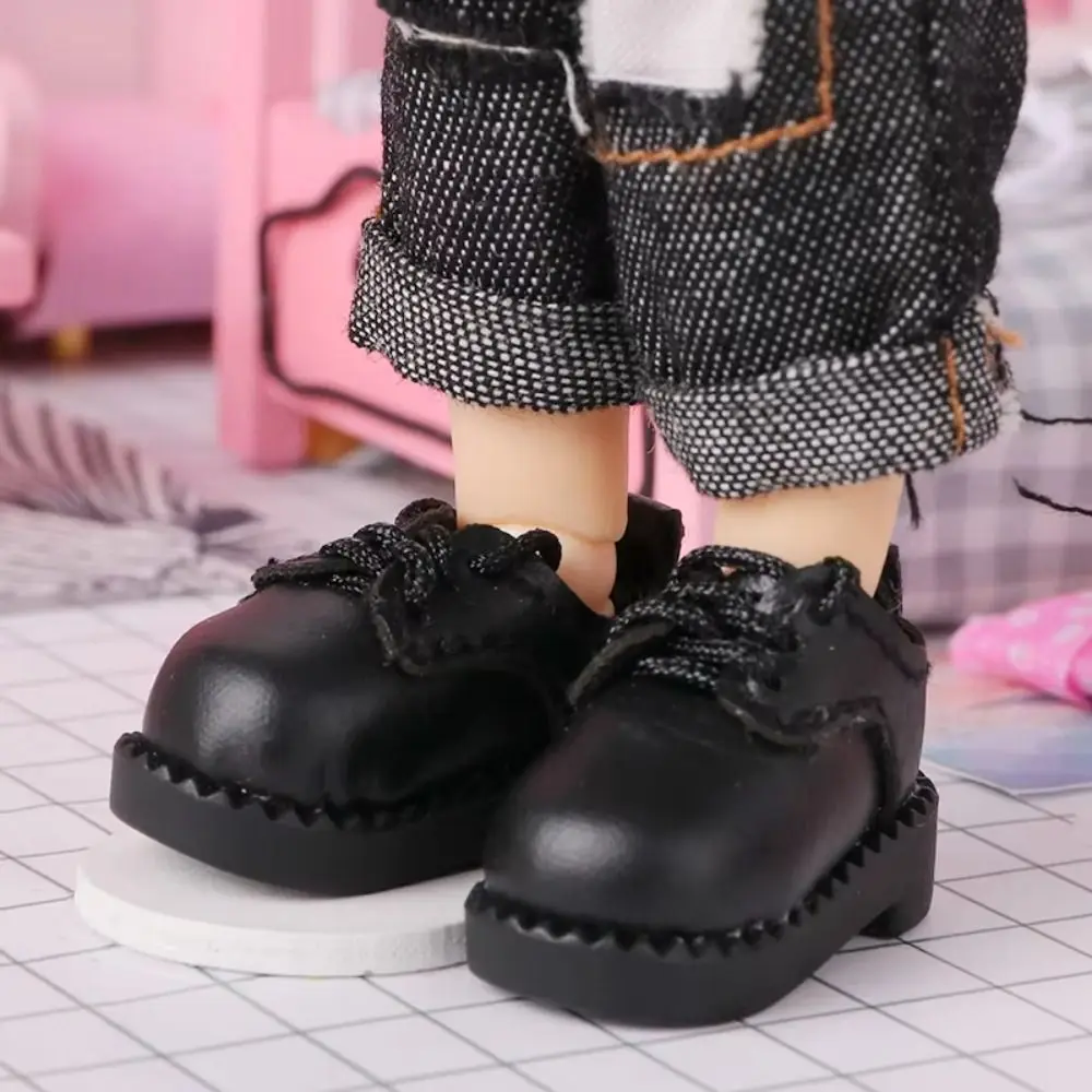 Con cordones Obitsu11, zapatos para juego de simulación, bonito atuendo, botas de cuero para muñecas, zapatos para muñecas de cuero de vaca negro y marrón 1/12BJD