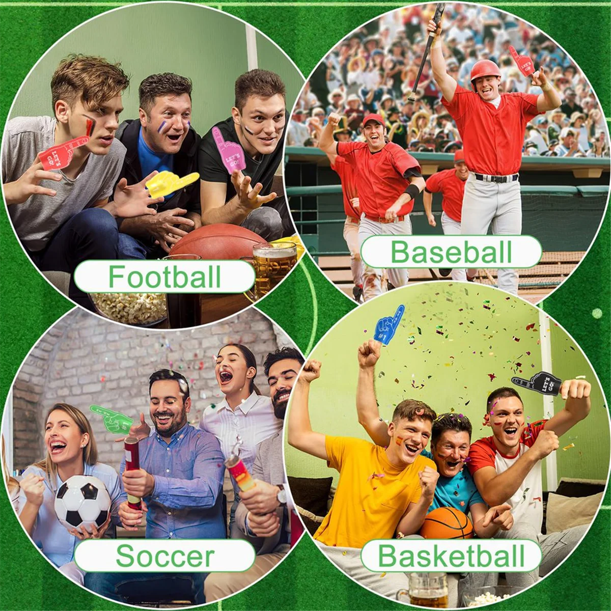 إصبع رياضي صغير من الرغوة ، عصي أحداث رياضية لكرة السلة وكرة القدم ، ألعاب الرقص ، لوازم الحفلات #6