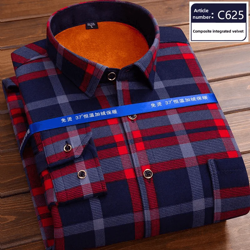 Men's Fashion New Autumn Winter Casual Long Sleeve Plaid Shirt Thick Warm Men's Casual High Quality Soft Large Size Shirt L-4XL