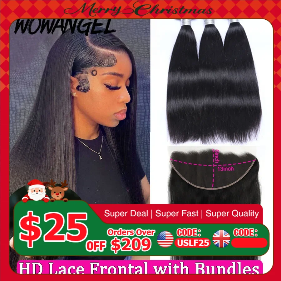 Wowangel 13x6 HD Lace Frontal с пучками