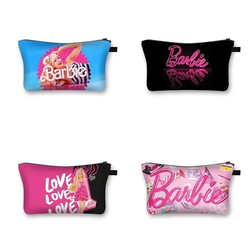 Moda mujer Barbie bolsa de cosméticos lindo Anime dibujos animados Barbie niñas monedero estuche para lápices adornos accesorios regalos de vacaciones