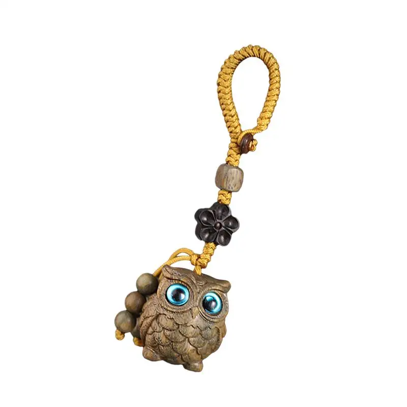 Owl Wooden Keychain Portable Fashionable Phone Charm Delicate Owl Decor Purse Pendant For Family Friends Colleagues