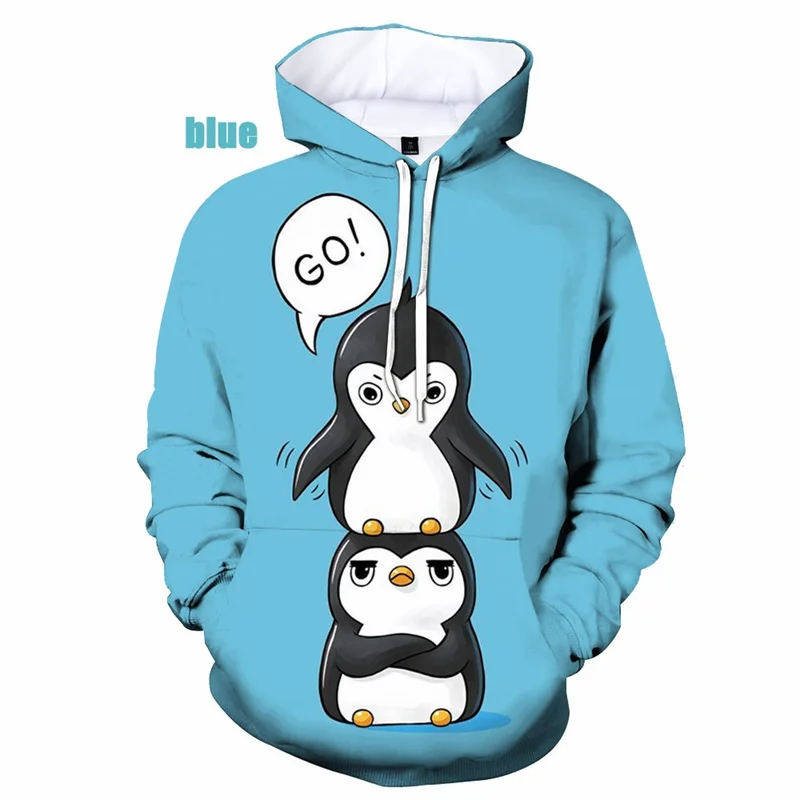 

3D Cute Penguin Printing Hoodies Animal Graphic Hooded Hoody Kid Fashion Streetwear Sweatshirts Funny Harajuku Clothing Hoodie