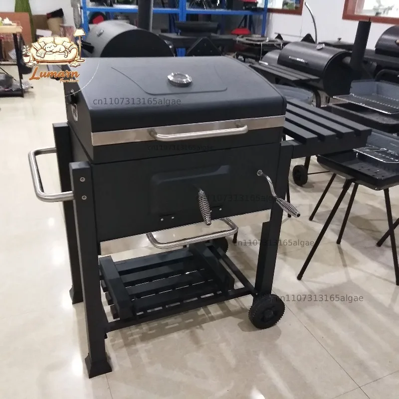 Patio BBQ Grill Outdoor Barbecue Grill American Smoker Grill for Home Garden Backyard Cooking