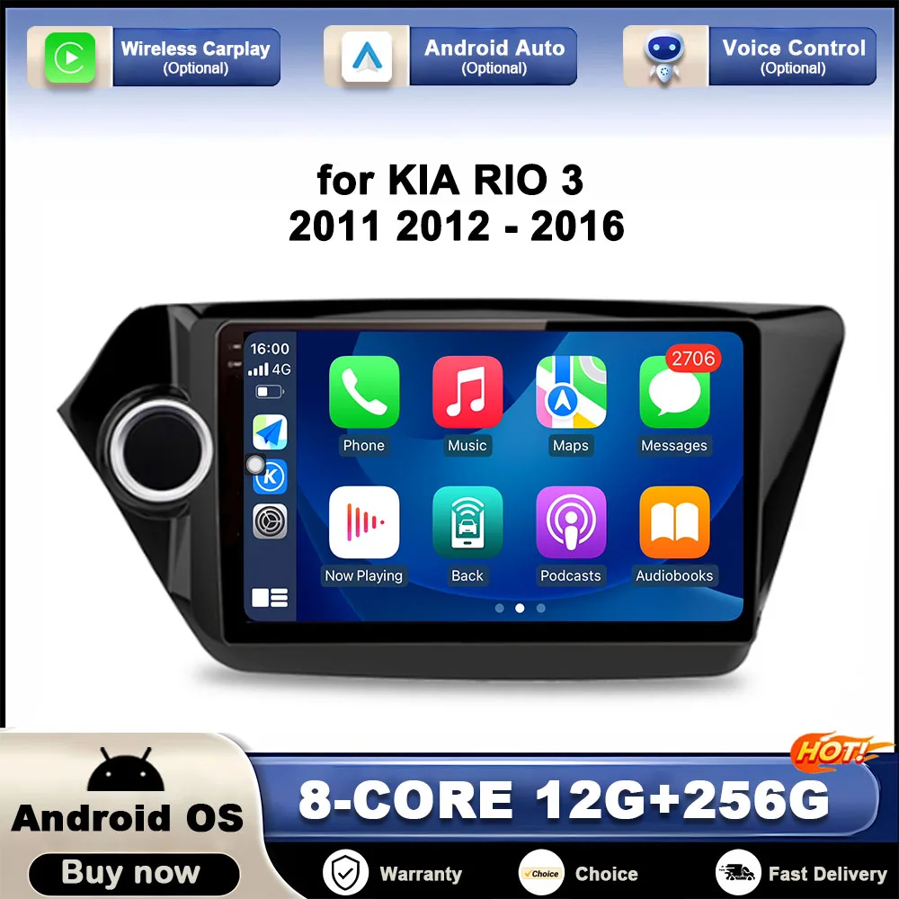 

9 inch for KIA RIO 3 2011 2012 - 2016 GPS Navigation Car Radio Audio Player 2.5D Touch Screen DSP Stereo Head Unit Auto Tools 4G