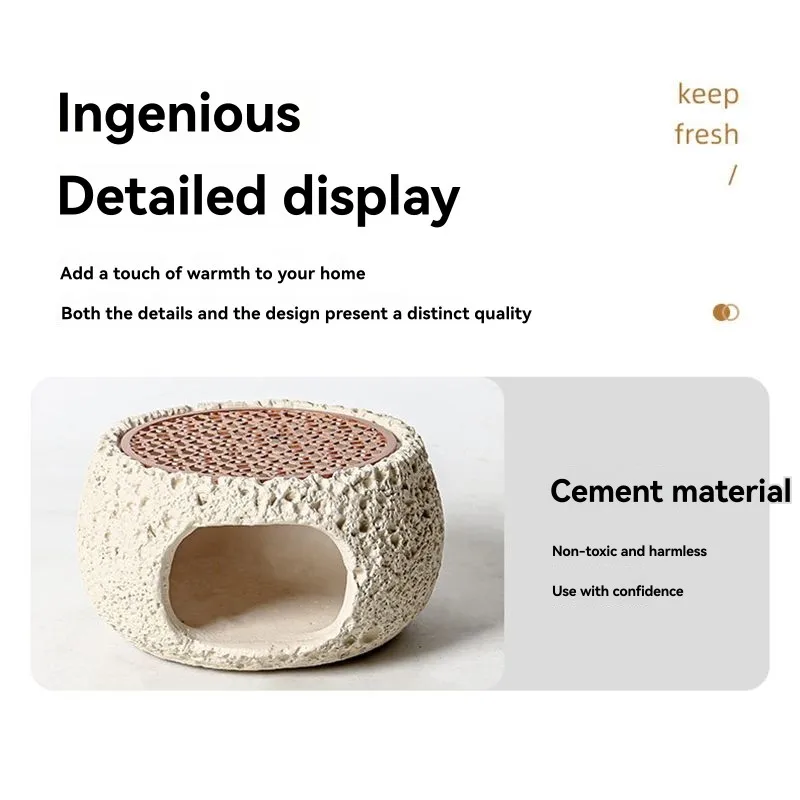 Exquisite-White Sage, Cedar For Smudging-Forced Air Incense Burner In Cement Design-Palo Santo Compatibility