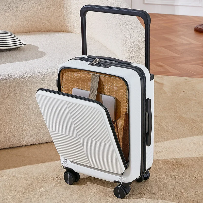 20 24 Boarding Box Wide Pull Rod Trolley Case Travel Suitcase Large Capacity Rolling Luggage Unisex Front Opening Trunk Password