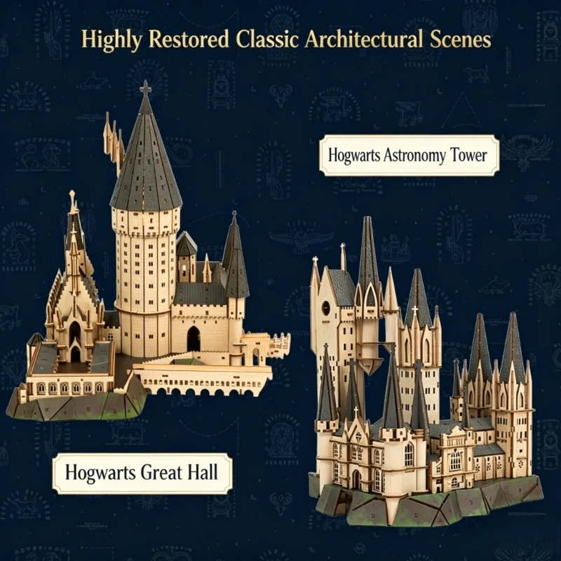 PUREMIND Hogwarts Castle Harry Potter Building Blocks Astronomy Tower Magic Academy  DIY Puzzle Bricks Birthday Christmas Gift view 2