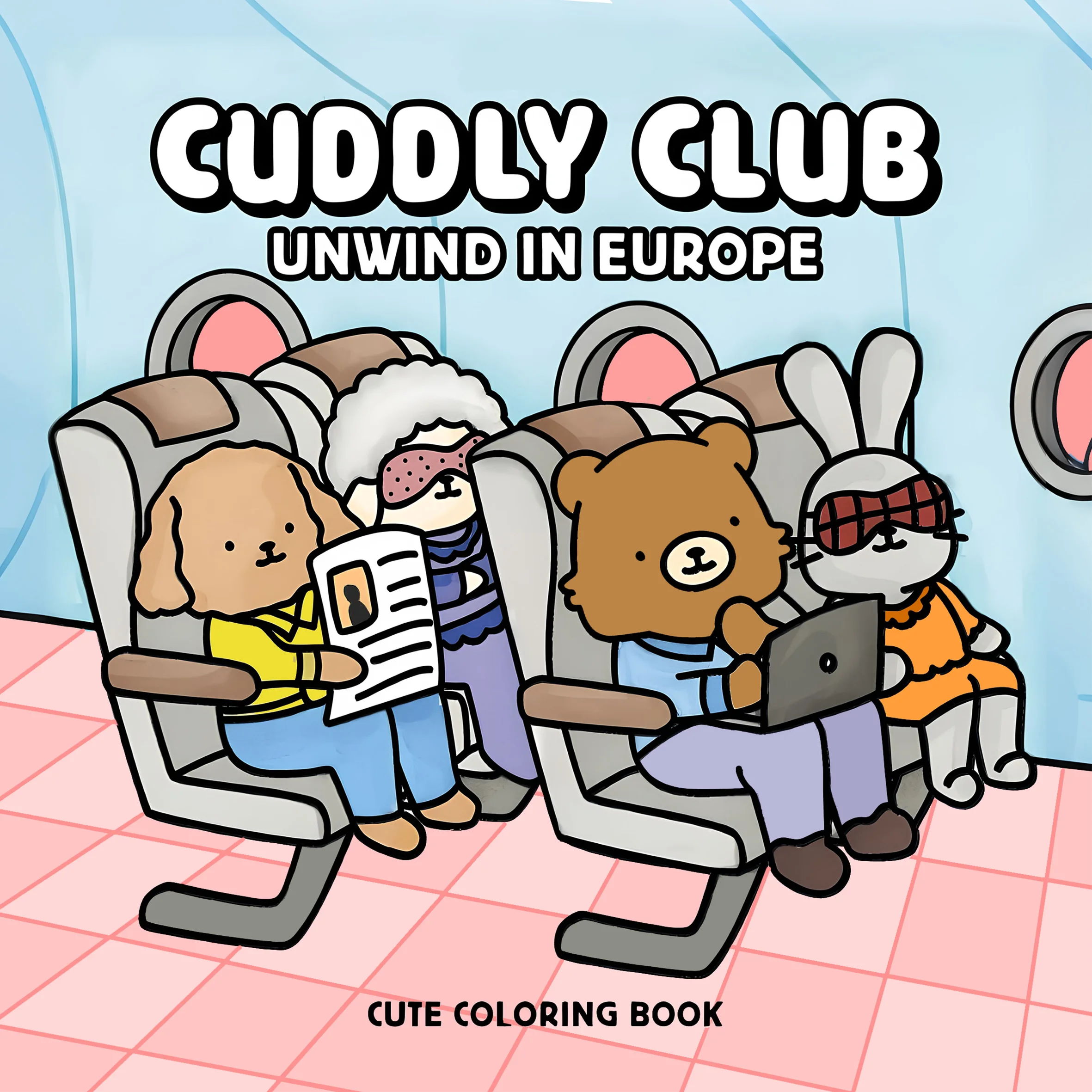 CUDDLY CLUB Malbuch mit kräftigen, einfachen Mustern für Erwachsene, niedliches Zeichenbuch, perfektes Geschenk für Party und Geburtstag