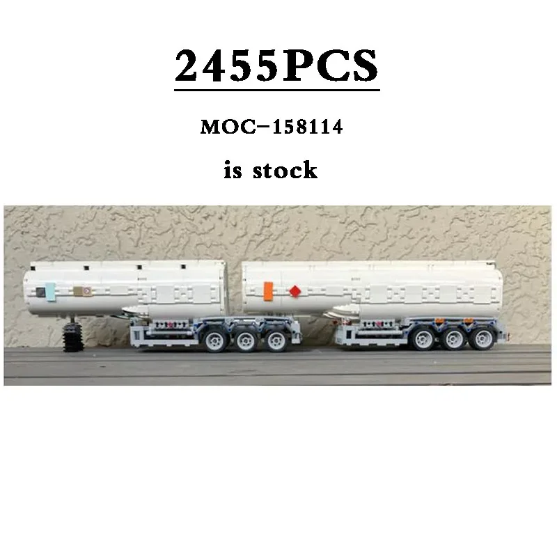 

New MOC-158114 Train Tanker Trailer Scale 1:21 2455 Adult Assembled Fun Building Blocks Kids Educational Toys Birthday Gift