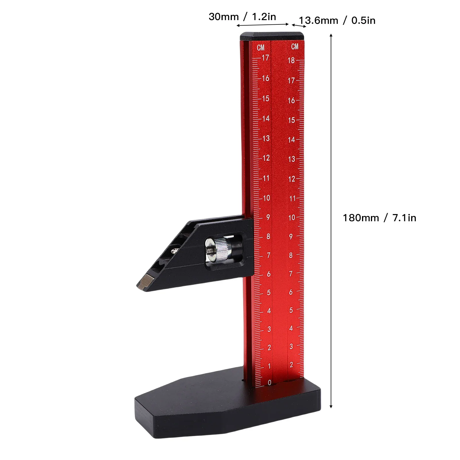 النجارة ارتفاع حاكم 180 مللي متر مقياس مزدوج قابل للتعديل عمق أداة قياس لآلة طحن الجدول المنشار النجارة ارتفاع حاكم